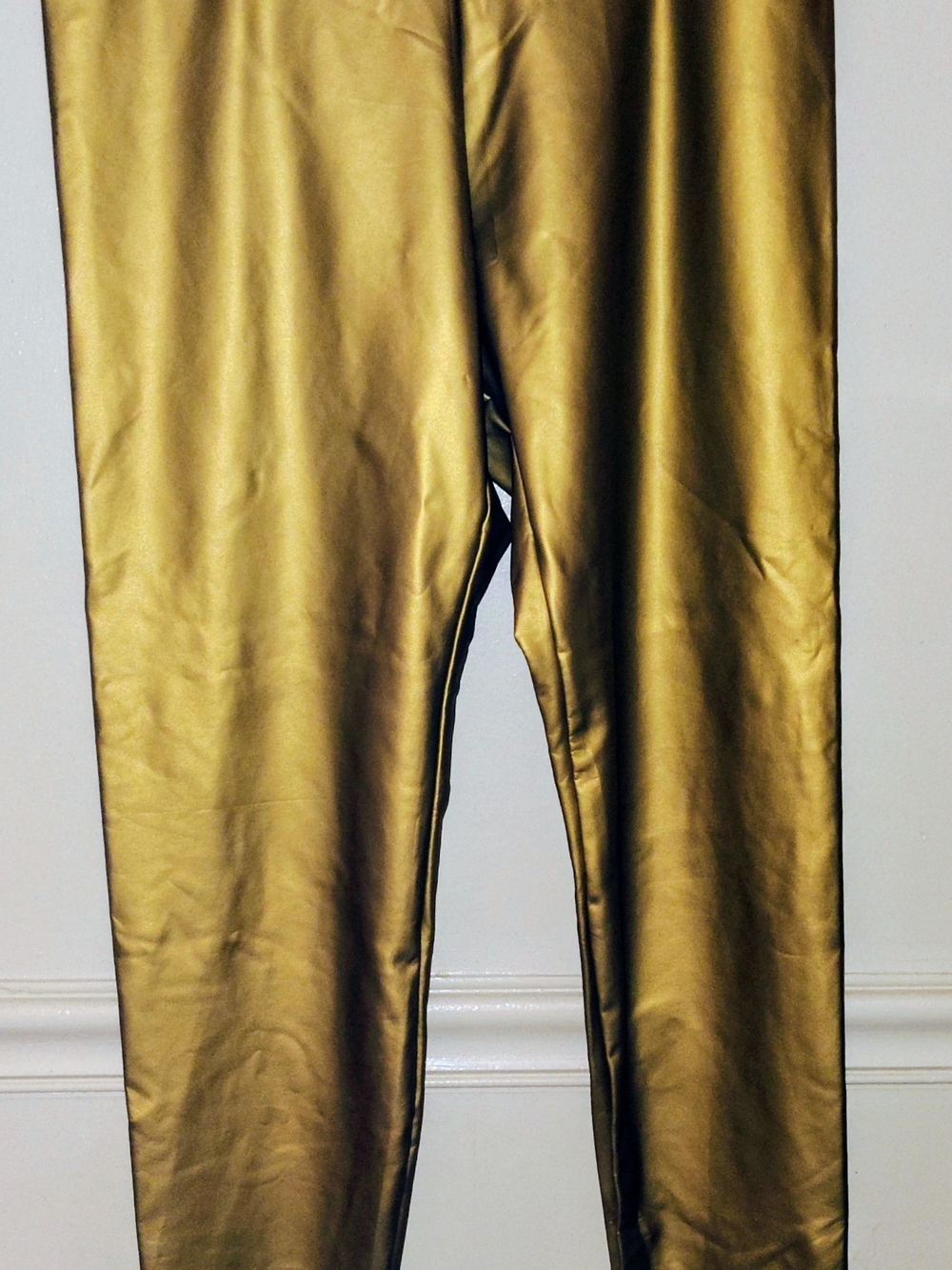 Ladies's Metallic Gold Stretch Pants